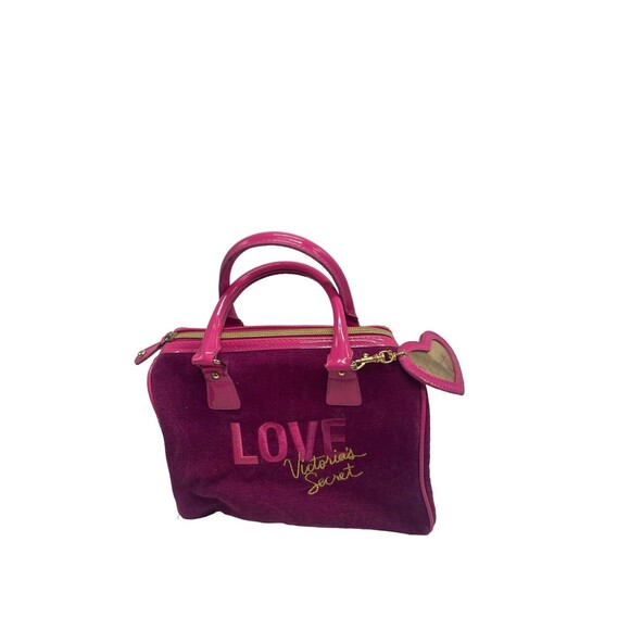 Victoria Secret Love Spell Handbag PINK Faux Suede Cosmetic Bag Zip Closure - Picture 11 of 16